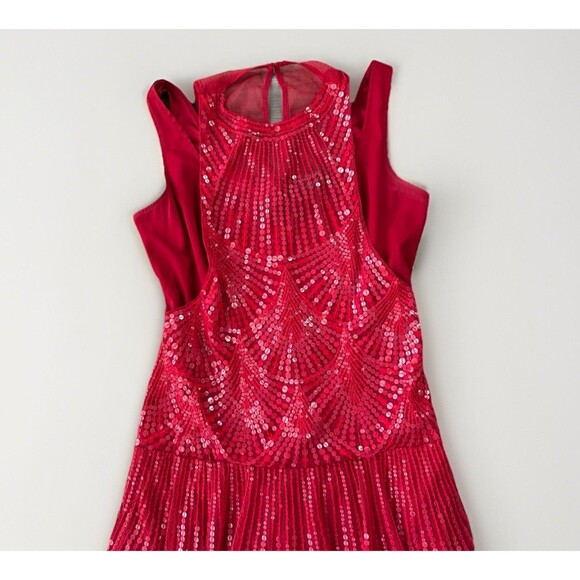 Bebe Red Sequin Mini Dress Size 8 Glam - Picture 4 of 8
